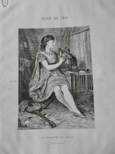 1872 I Zirkus Tiere Toilette Affe Uniform Trainer Gitarre