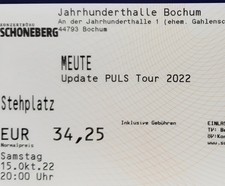 Meute Bochum Tickets Samstag 15.10.2022 Stehplatz Karten Jahrhunderthalle