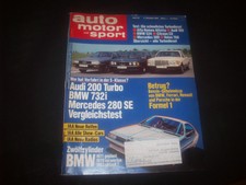 Zeitschrift 'Auto Motor und Sport' Nr.20 Okt.'83 Volvo 760-Citroen CX-Audi 200