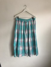 Fuore Vintage blau kariert Karo Rock Baumwolle Gr. 44 16 14 Designer Pink Midi