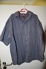 Herrenhemd Hemd von Angelo Litrico, blau grau gestreift Gr. 4XL Kurzarm 