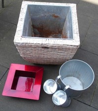 Pflanzen Blumen XXL Kübel Verschieden Übertöpfe Garten Terrasse Konvolut 6Teilig