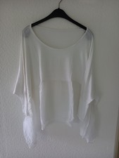 MADE IN ITALY * Shirt / Überwurf / Kurz-Tunika * weiss * Seide * EG * LAGENLOOK