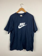 #VINTAGE NIKE Sport T-Shirt Tee Sport Spell Out Swoosh Logo Design XXL blau weiß