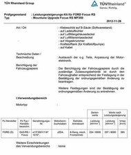 FORD FOCUS RS 2.5 MK2 RS500 MOUNTUNE MP 350 TÜV-GUTACHTEN ZUR EINTRAGUNG