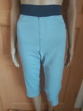 Janina Damenshorts hellblau dunkelblau leichter Jeansstoff Gummizug Gr. 42 XL