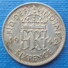 Six Pence 1942 Grossbritannien, Georg der VI.