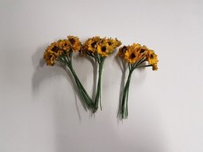 3x Sonnenblumen mini ca.10cm lang gelb, Basteln Deko, unbenutzt,123-55