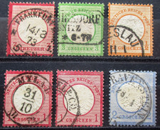 DR Brustschild 6 Marken Mi.Nr. 9, 17, 18, 19, 19, 20 gestempelt