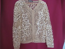 Festliche Damenbluse Lux von Guoheng Gold Gr.L/XL Langarm Jacke Glitzereffekt