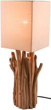 Lampe Tischlampe aus Holz Holzlampe Tischleuchte Treibholz 17x17cm und 50cm hoch