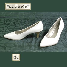TAMARIS Schuhe Damen PUMPS  Gr 5 = 38 LEDER weiß  UNGETRAGEN ***TOP***