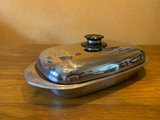 AMC Servierschale Platte Edelstahl  mit Deckel 40 x 22cm