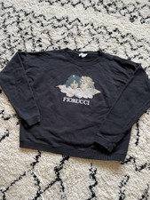 Damen Fiorucci Crop Pullover Cherub Print Sweatshirt Medium 10/12