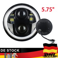 Motorrad Scheinwerfer 5.75" DRL 5-3/4'' LED Angel Eye Halo E-Geprüft Für Harley