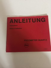 36 Seiten Anleitung für Leica Focometer Quarz Bedienungsanleitung, Manual, -A4