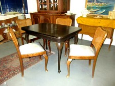 Älterer Tisch Ausziehtisch und 4 Stühle gepolstert Eiche - auch einzeln zu verk.