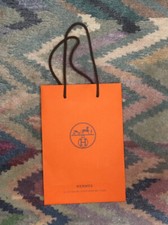 Hermes Tüte Tasche Geschenktasche Papier Karton Orange Braun wie neu