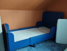 Kinder-Bett IKEA ausziehbar 138 bis 200 cm blau /n Breite: 90 Kopfteilhöhe 90 