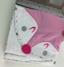 Baby Kapuzenbadetuch rosa/weiß 70x70cm NEU