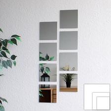 8 Stück Spiegelfliesen Fliesenspiegel Wandspiegel Dekospiegel im Set quadratisch
