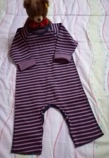 Petit Bateau gestreifter Wende Overall Jumper navy rosè Gr. 74 12M