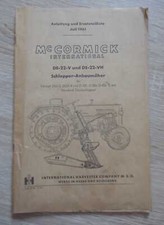 Mc Cormick Anbaumäher DE22V + DE22VH Betriebsanleitung und Ersatzteilliste