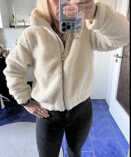 H&M Divided Teddyjacke Felljacke creme Gr. M Cropped