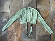 Tolle Damen Designer Strickjacke von ADD´S Bandolera Größe 34 grün Neu gestreift