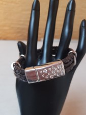 Diamonique by Princess v. Auersperg Lederarmband 16 Steine =0,40c Topp!