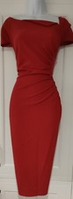 Lk Bennett Damenkleid rot drapiert gerissen Stretch Arbeit Büro Midi Bleistift 8.