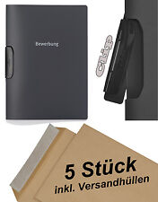 5x Durable DURASWING JOB - Bewerbungsmappe - anthrazit mit Clip + Umschlägen