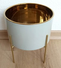 Blumensäule Pflanzenkübel Blumenständer Blumentopf Deko Gold Grau rund 