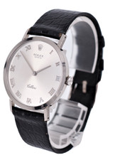 ROLEX Cellini 4112 Handaufzug 32mm Armbanduhr 18k (750) Weiß - Gold Papiere 1996