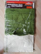 Meusch 3tlg Badeset "Roma" Badteppiche Badematte grün größte Matte 50 x 80 cm 