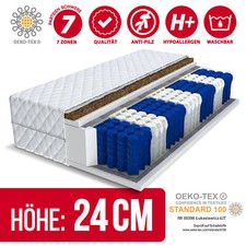 Matratze HOME MAX 24 cm 7 Zonen Taschenfederkern KOKOS H3 H4 Größe wählbar NEU
