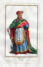 1779 Baba Ali Dey Algeria Algerien Portrait costumes antique print Duflos