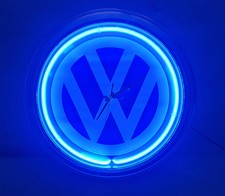 Wanduhr "VW" Deko Neonuhr Werkstattuhr Wanduhr Wohnzimmer Esszimmer