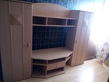 Schrankwand TV Wohnwand BucheBreite komplett 202 cm