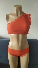 Bikini Gr. L NEU! orange-rot asymmetrisch h oneshoulder Zaful m Bademode