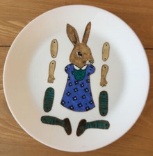 Großer OSTERTELLER Oster-Hase Porzellan 25cm Handbemalt Unikat WIE NEU