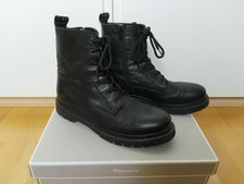 TAMARIS Damen Echtleder Schnürstiefelette Boots Stiefel EUR 40 schwarz Winter