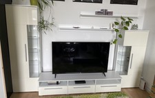 Wohnwand DONNA Schrankwand Wohnzimmer weiß hochglanz | NUR ABHOLUNG!
