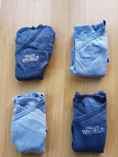 Wickelbody Paket Set Body Langarm 74 80 blau Bodys Junge 4Stk Lupilu 