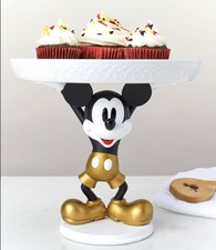 Disney Store Mickey Mouse goldene Statue Kuchenständer Disney isst BRANDNEU..