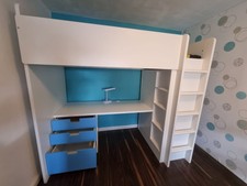 Hochbettkombination mit Schreibtisch, Regal und Schrank der Marke IKEA, Stuva