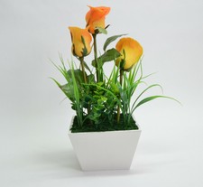 LUMIDA Flora leuchtende Blumen Rosen Blumentopf Timer ca. 35 x 25 cm Apricot