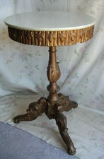 Frankreich Tisch Beistelltisch Louis XV Teetisch Holz Stuck Gold Marmor 1850