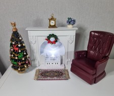 Sindy Kamin, Sessel, Weihnachtsbaum, Vintage Puppenhaus Möbel Barbie 