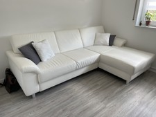Ecksofa Eckcouch INOSIGN Bettfunktion Luxus Kunstleder Weiß